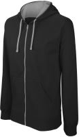 MEN'S CONTRAST Kapucnis felső FULL ZIP SWEATSHIRT Black/Fine Grey